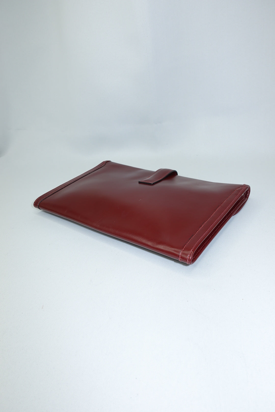 Hermès Burgundy Leather Clutch