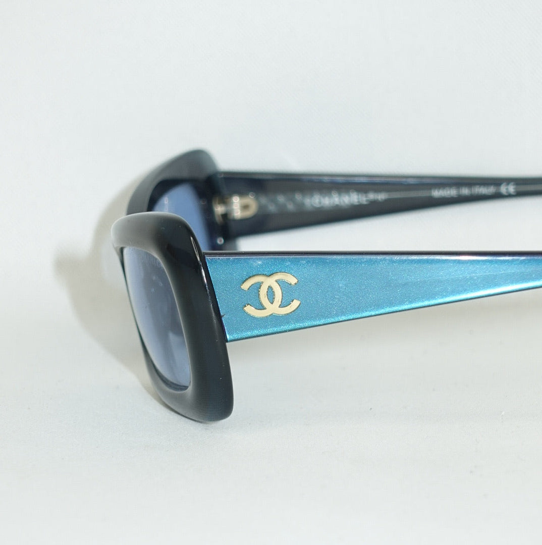 Chanel 2000s Gradient Blue Navy Sunglasses