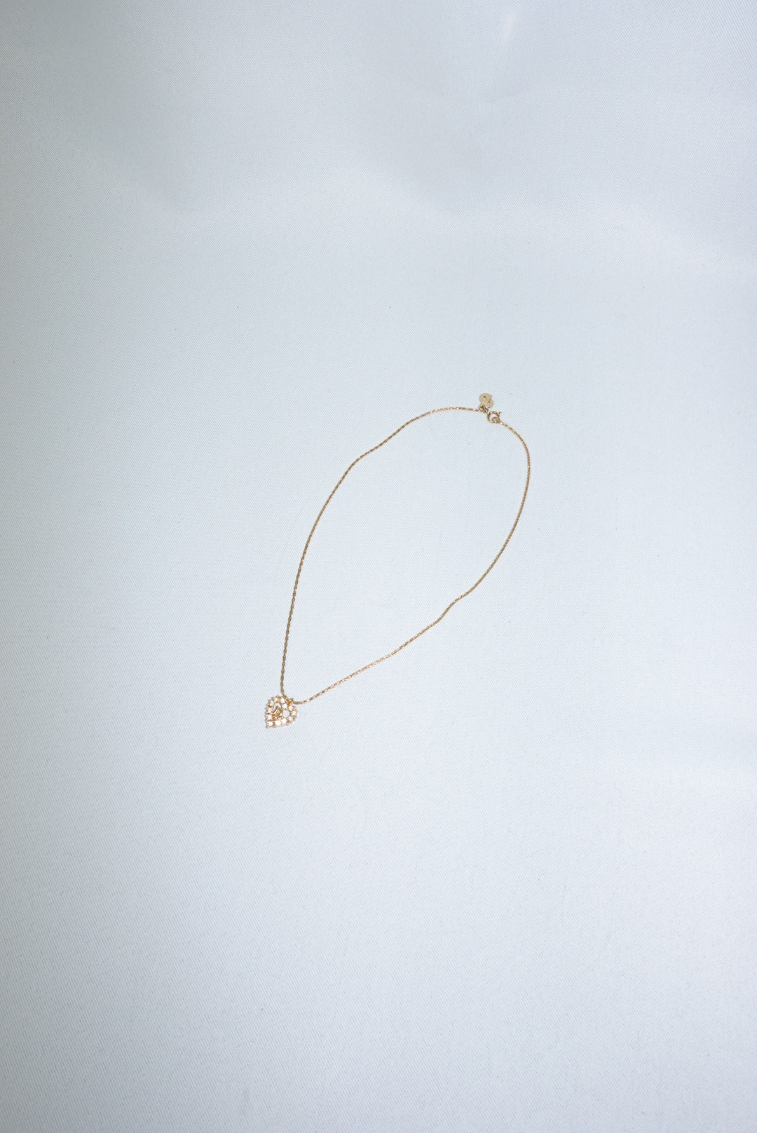 Christian Dior Gold Toned Vintage Heart Crystals Necklace