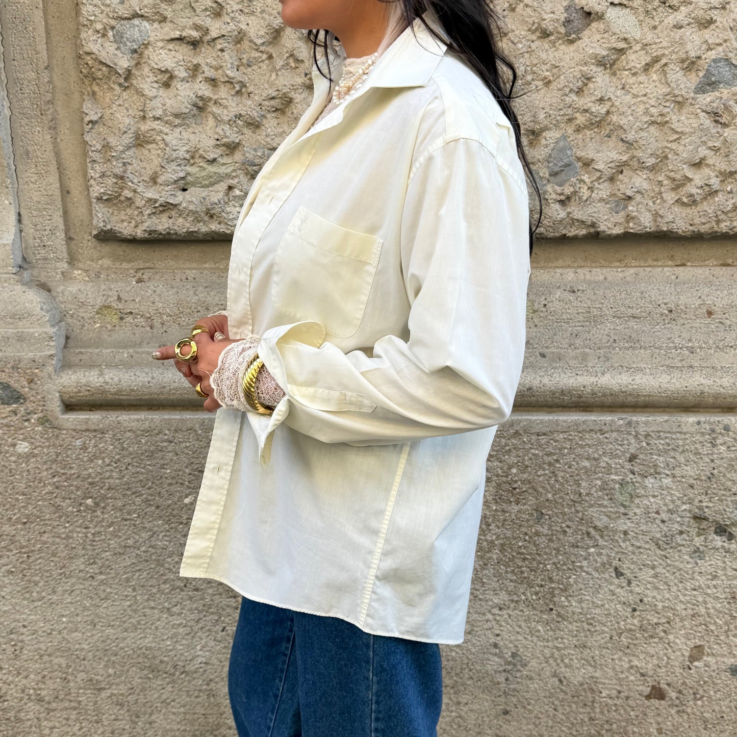 Yves Saint Laurent Butter Yellow Shirt