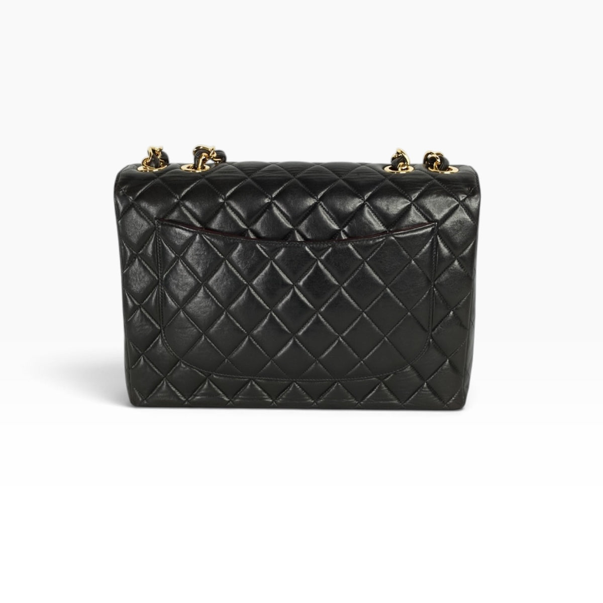 Chanel Black Quilted Lambskin Jumbo Timeless Shoulder Bag