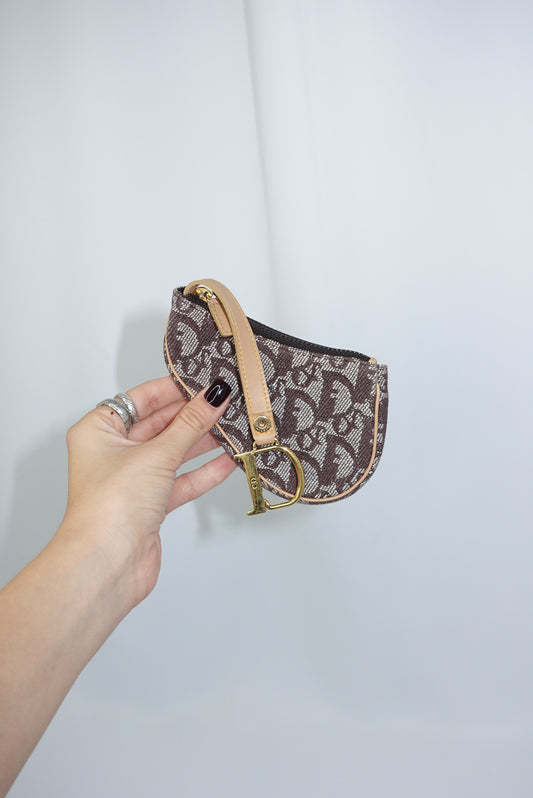 Christian Dior Brown Canvas Monogram Vintage Coinholder