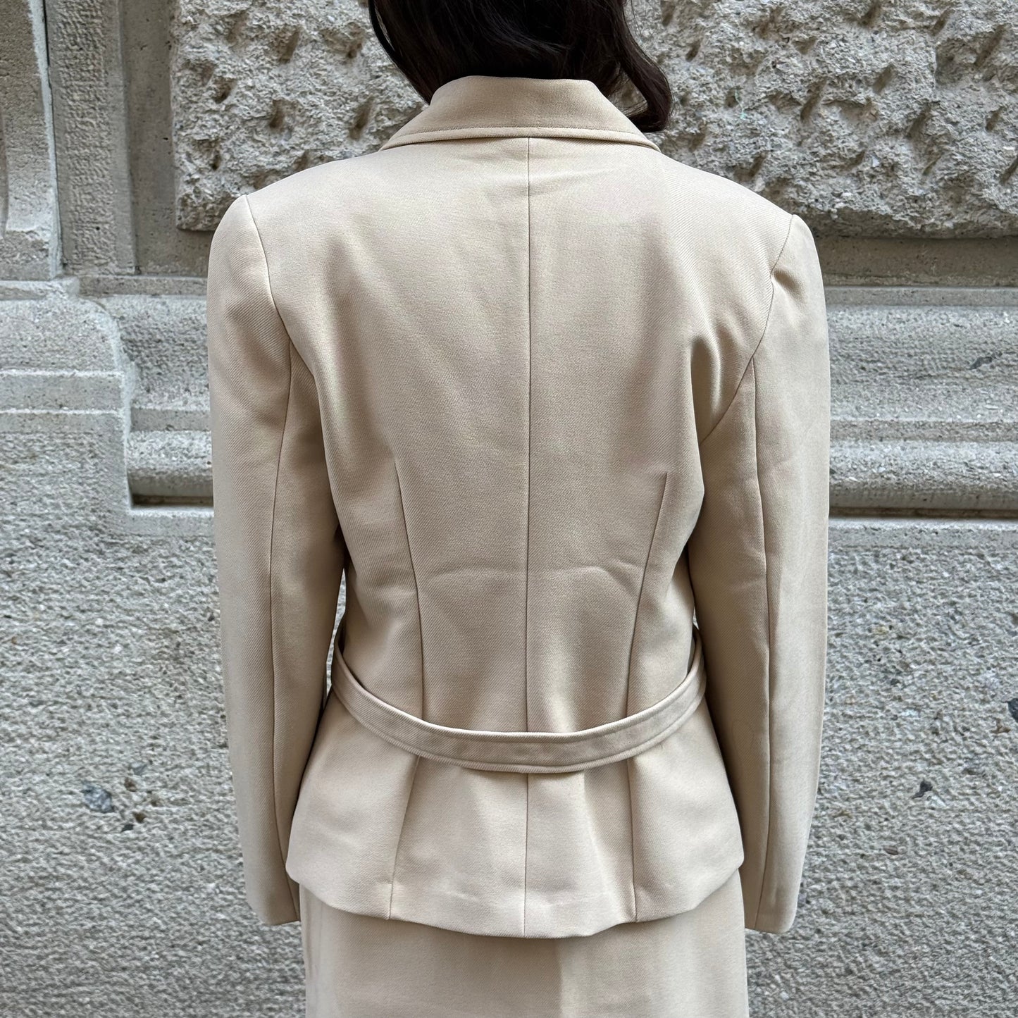Beige Tailored Set (skirt + blazer)