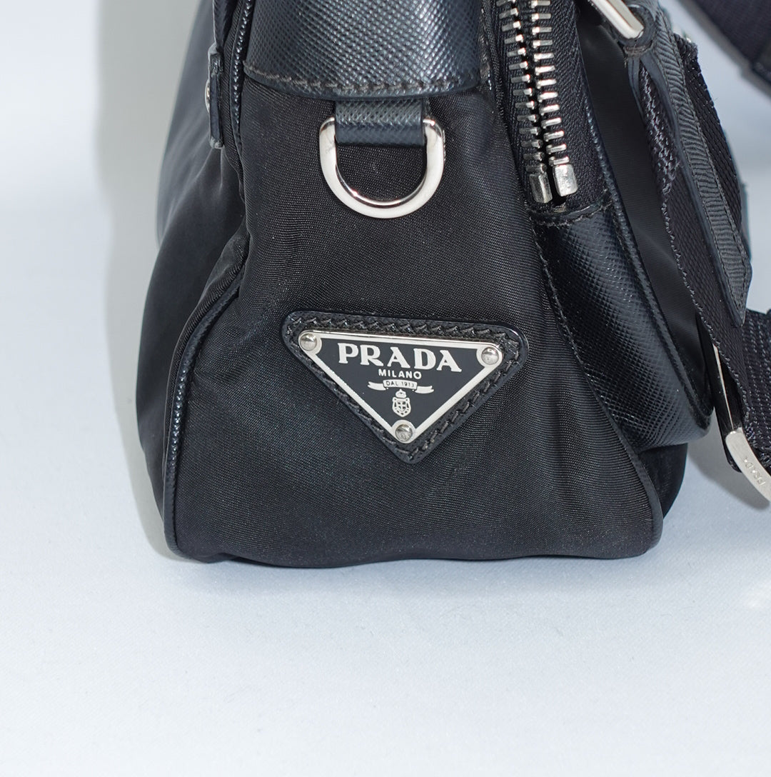 Prada Black Nylon Shoulder Bag