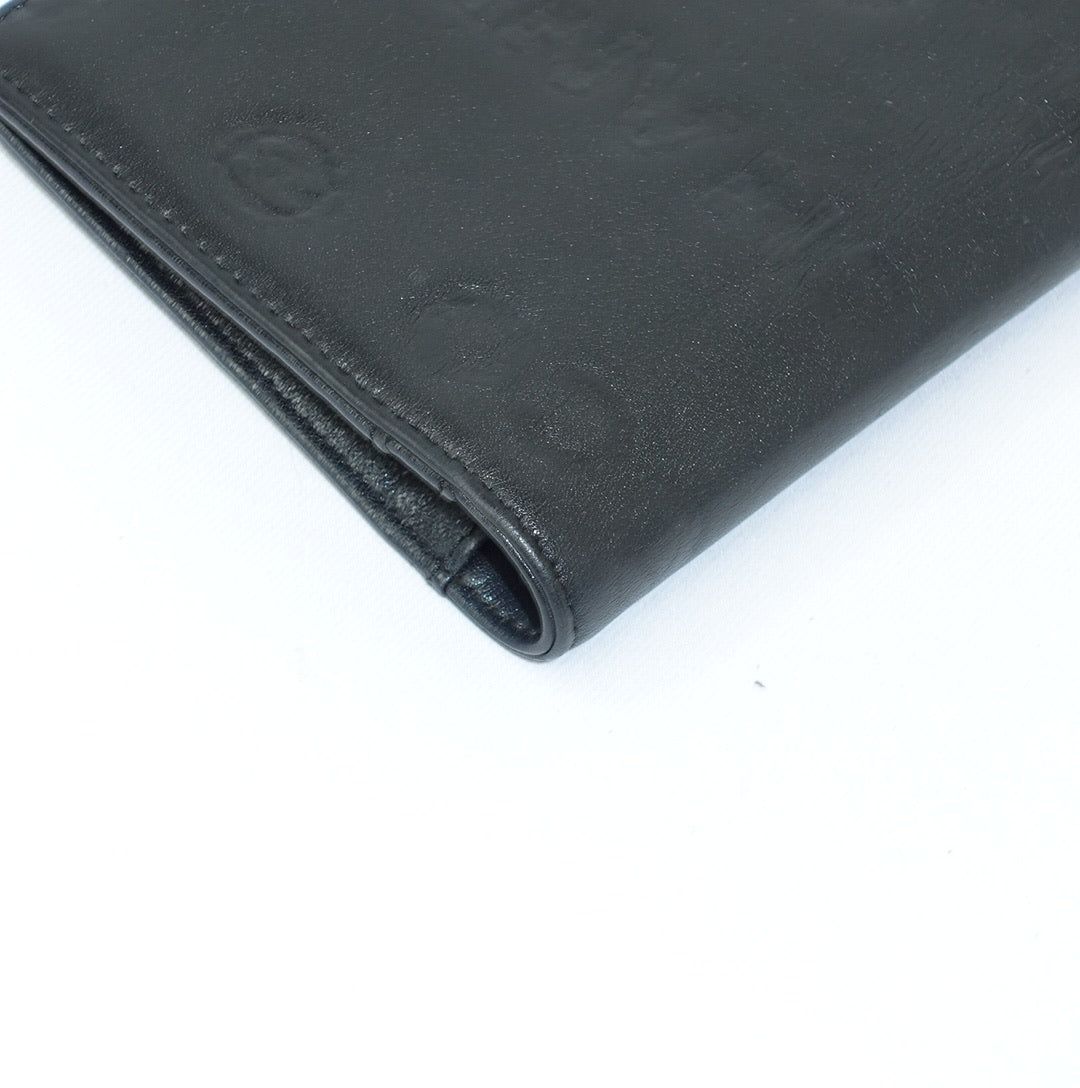 Chanel Black Leather CC Logo Long Wallet