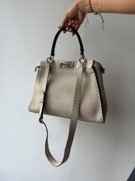 204. Fendi Peekaboo Smoke Gray Premium Leather