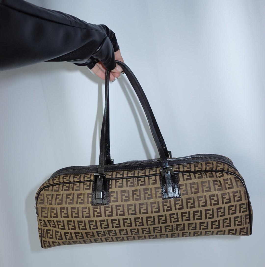 Fendi Bassotto Zucchini Canvas FF Beige