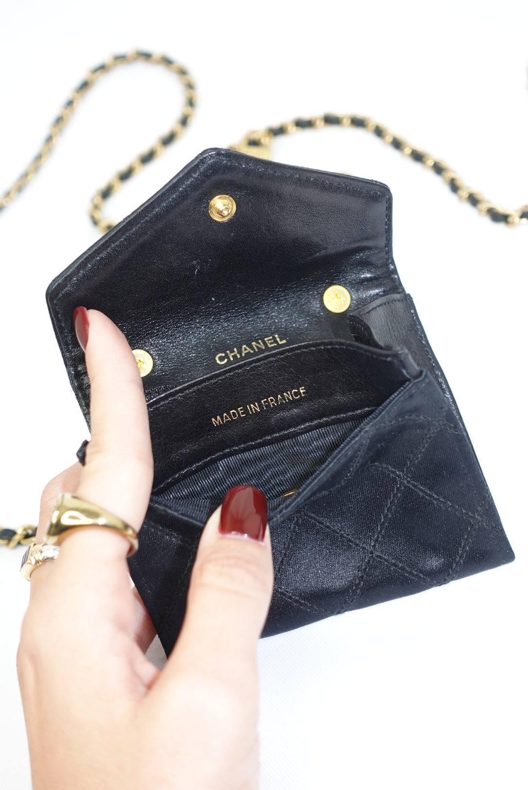 Re-Worked Chanel Timeless Satin Vintage Mini W.O.C