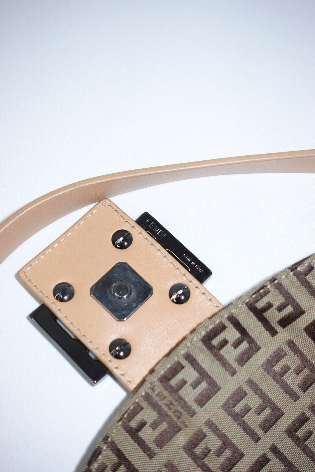 Fendi Vintage Baguette with FF Zucchini Brown Canvas