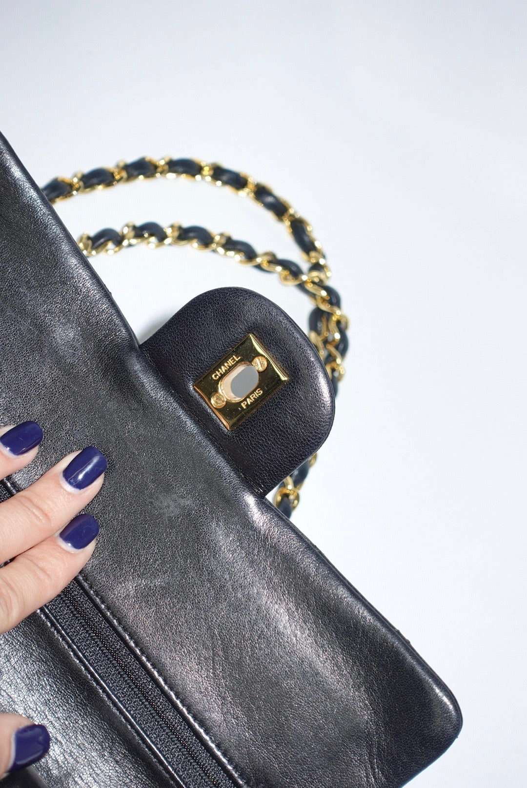 Chanel Vintage Timeless Classic Small 23 Double Flap Nero Agnello SET COMPLETO