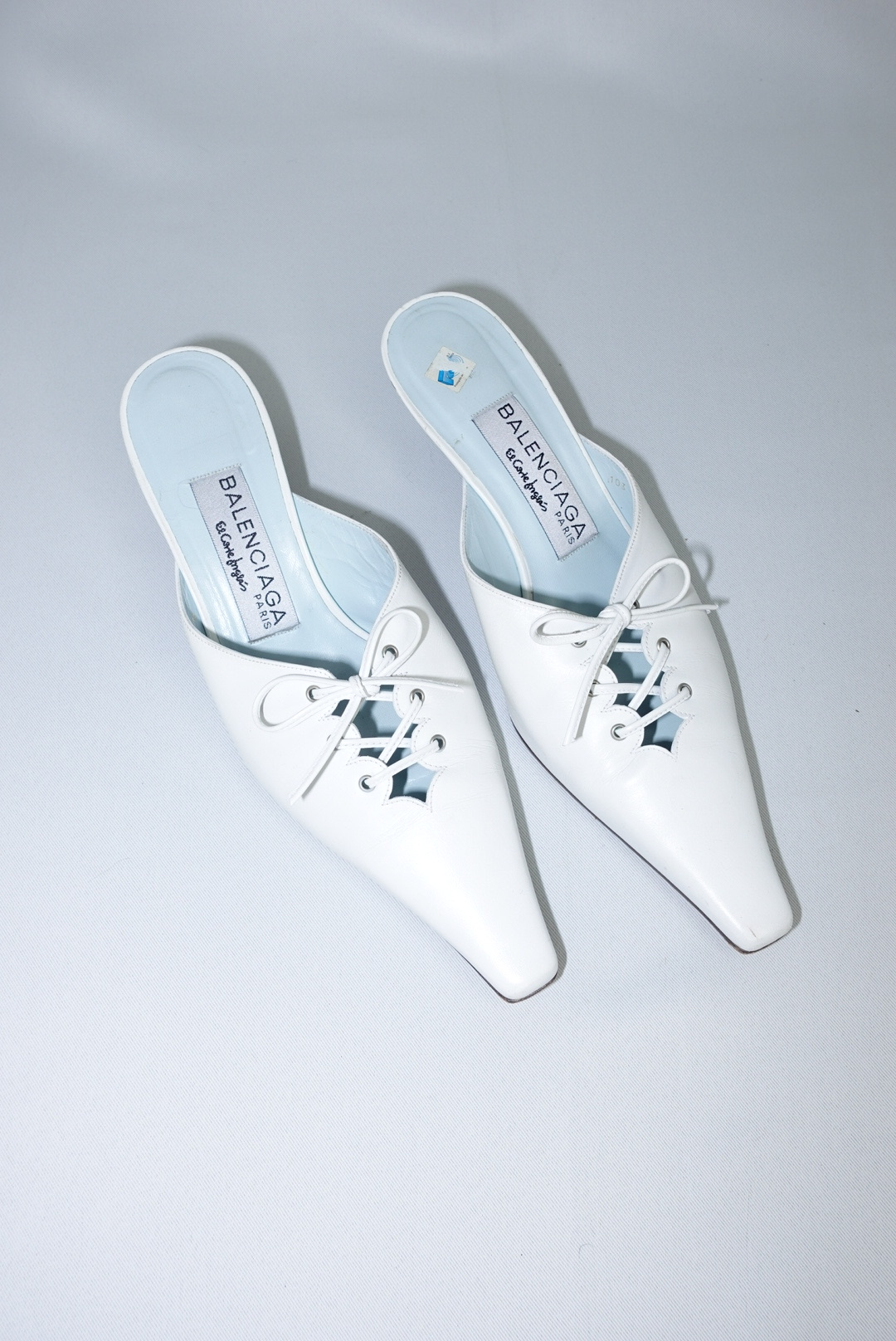 035. Balenciaga x La Corte Inglés White Mules