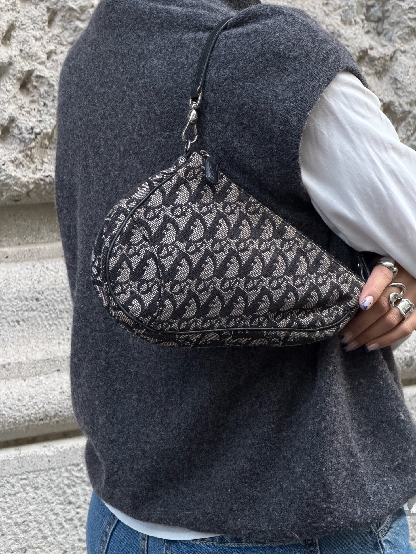 Christian Dior Mini Saddle Monogram Canvas Shoulder Bag