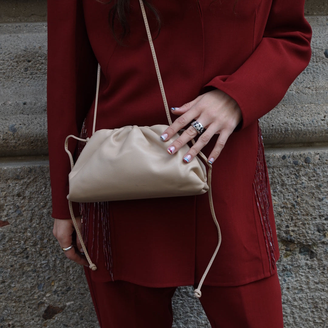 Bottega Veneta Beige Mini Pouch