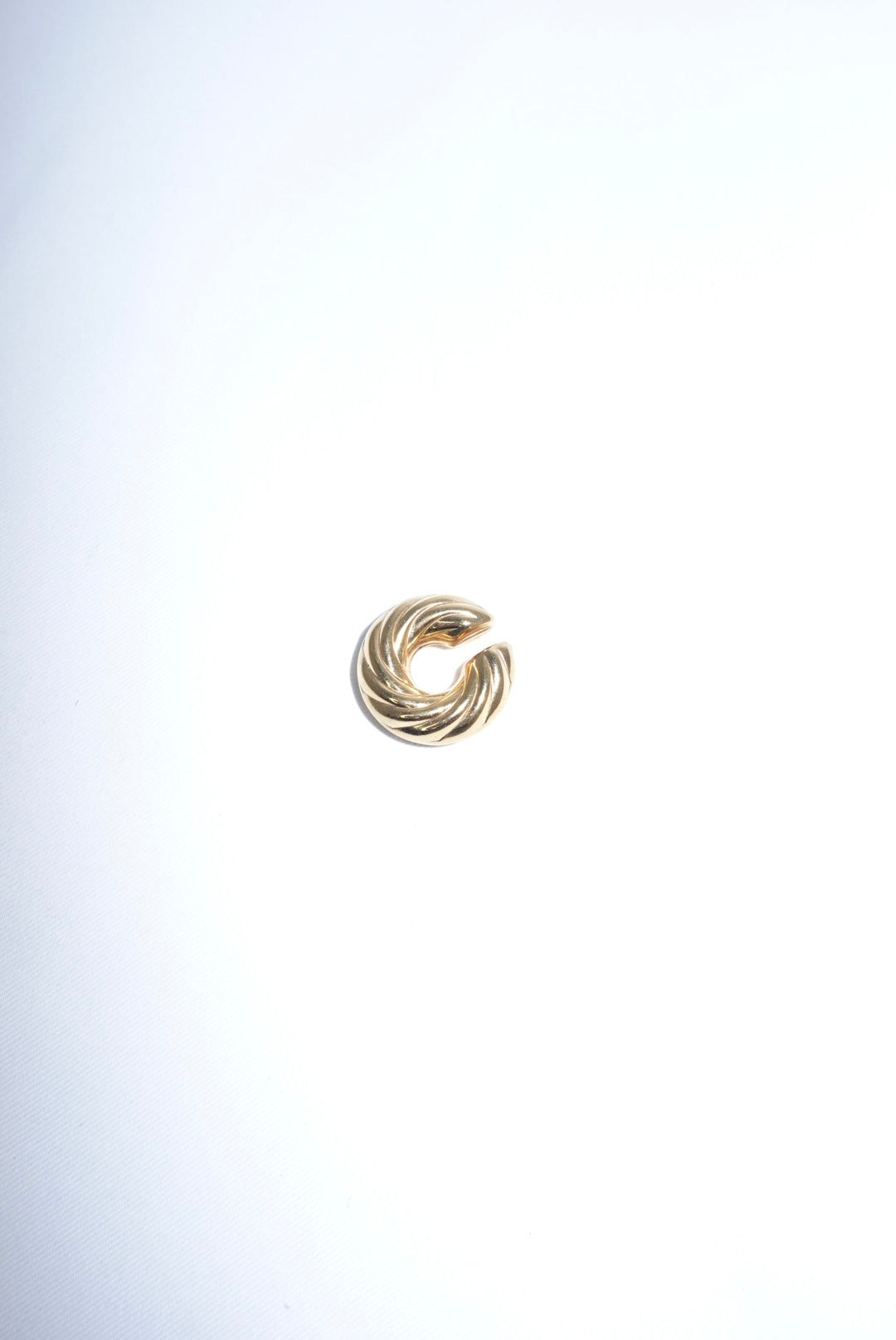 Sculptural Gold Toned Ear Cuff in Stainless Steel