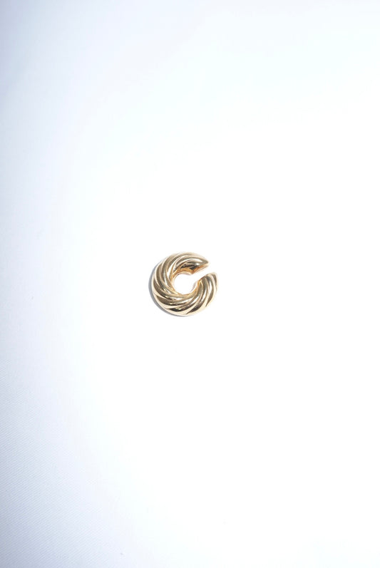 Sculptural Gold Toned Ear Cuff in Stainless Steel