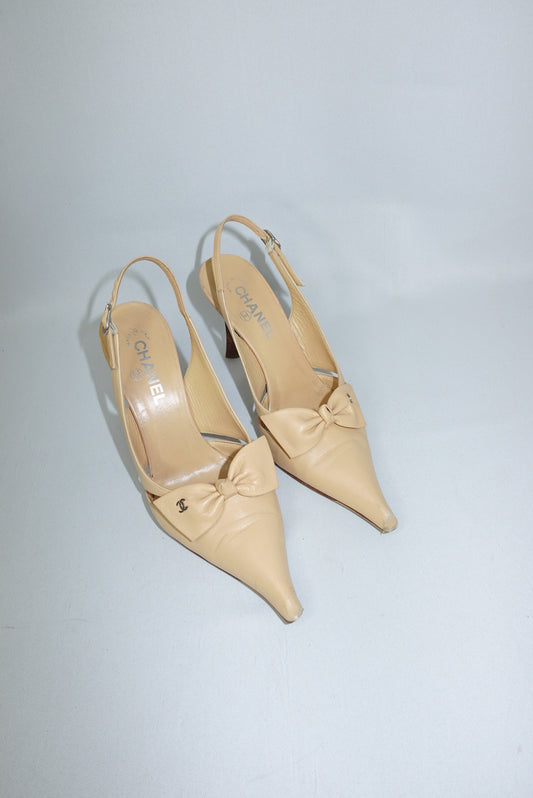 Chanel Vintage Slingback Shoes  38