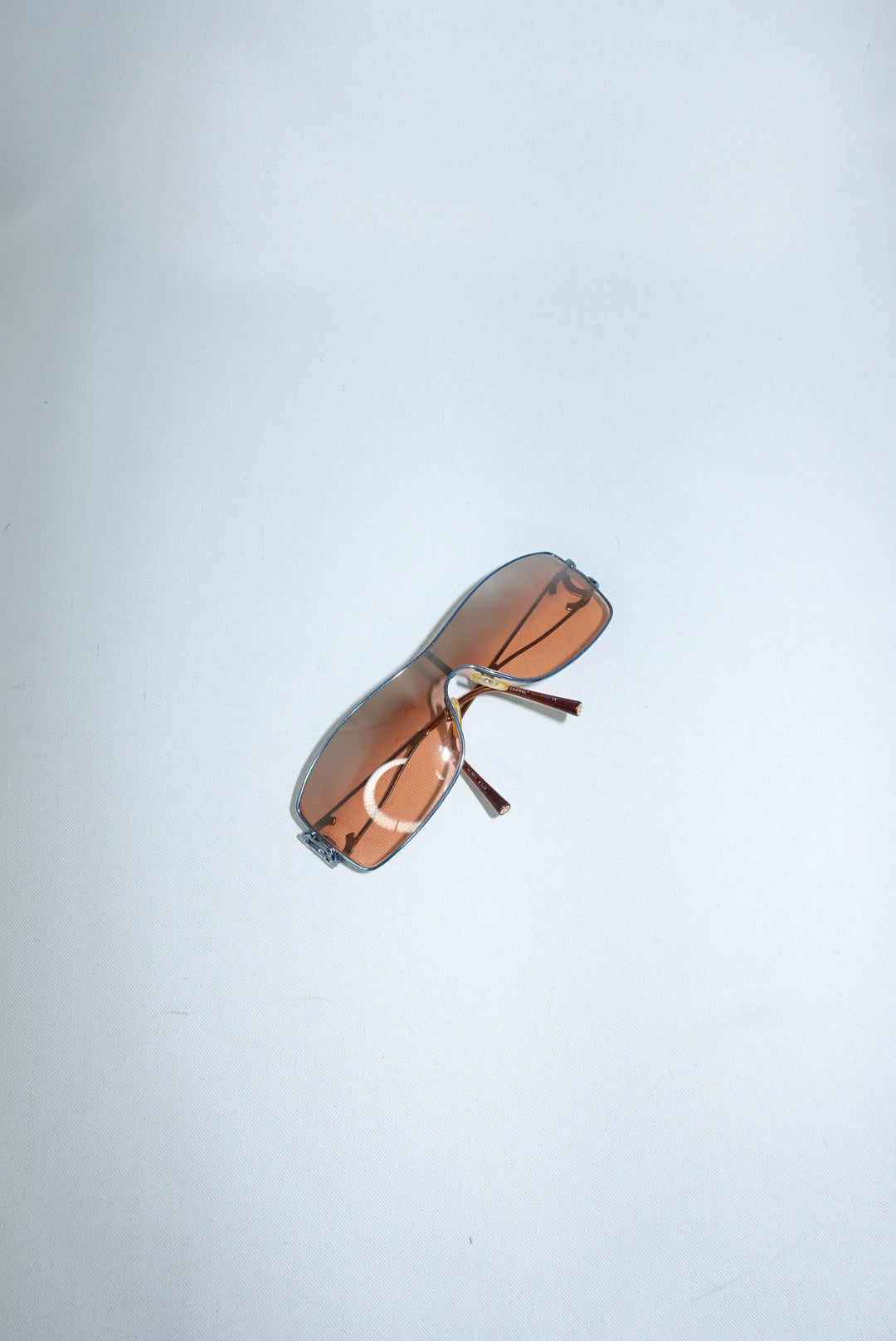 Chanel Y2K Vintage Sunglasses CC Crystal blue frame