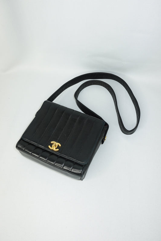 Chanel Vintage Quilted Lambskin Crossbody Messenger Bag