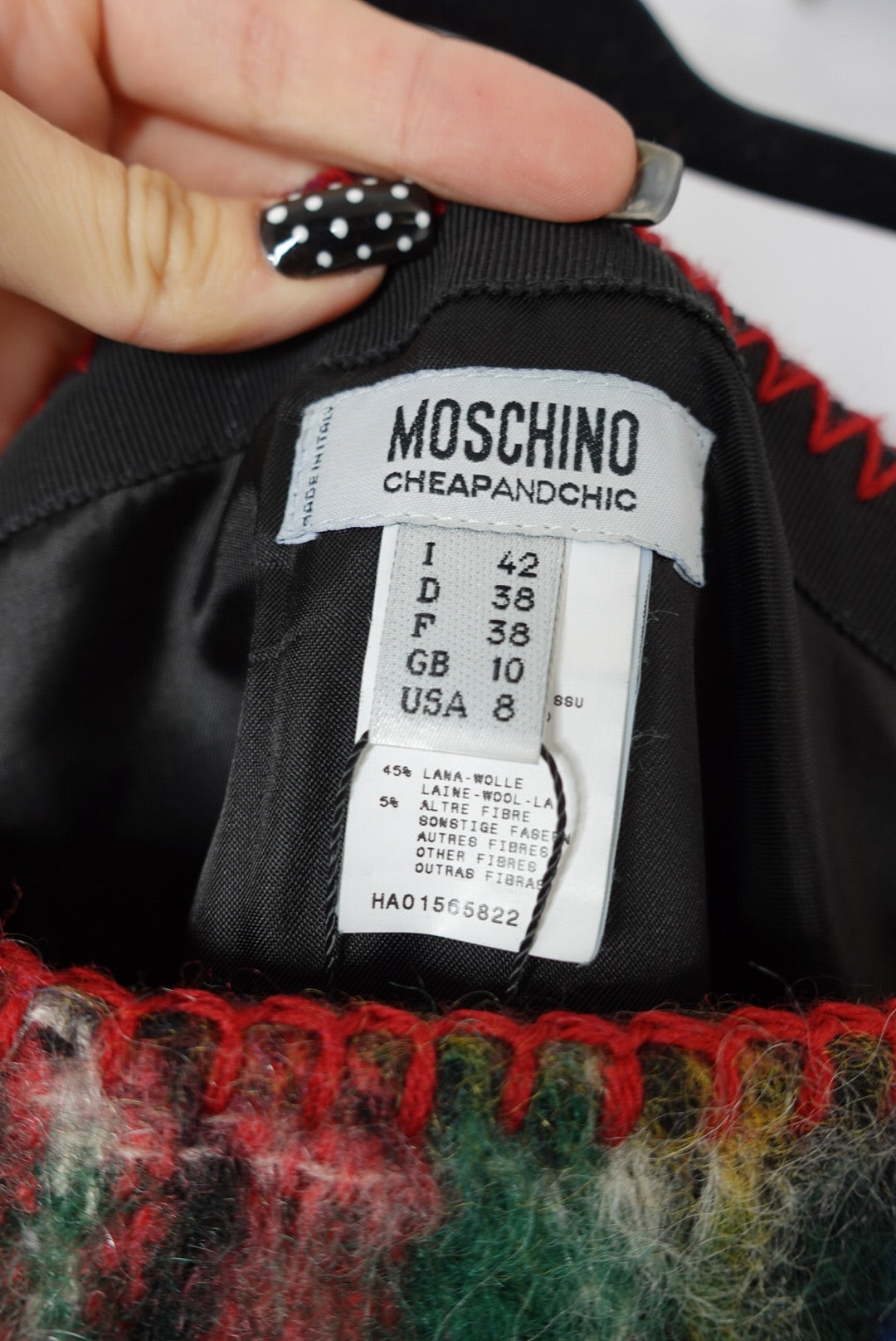 Multicolor Vintage Mohair & Wool Plaid Moschino Skirt