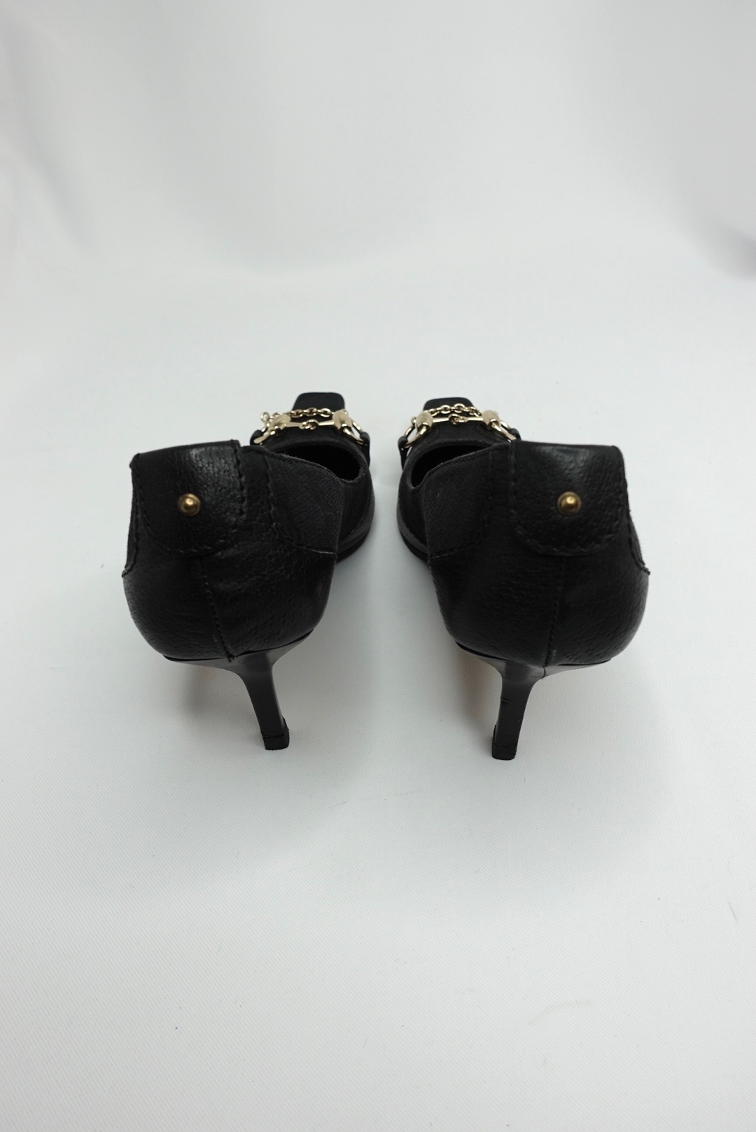 Gucci Black Monogram Canvas Horsebit Heels Gucci Black Monogram Canvas Horsebit Heels 37C