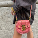 Miu Miu Mini Coffer Vintage Pink Leather Bag