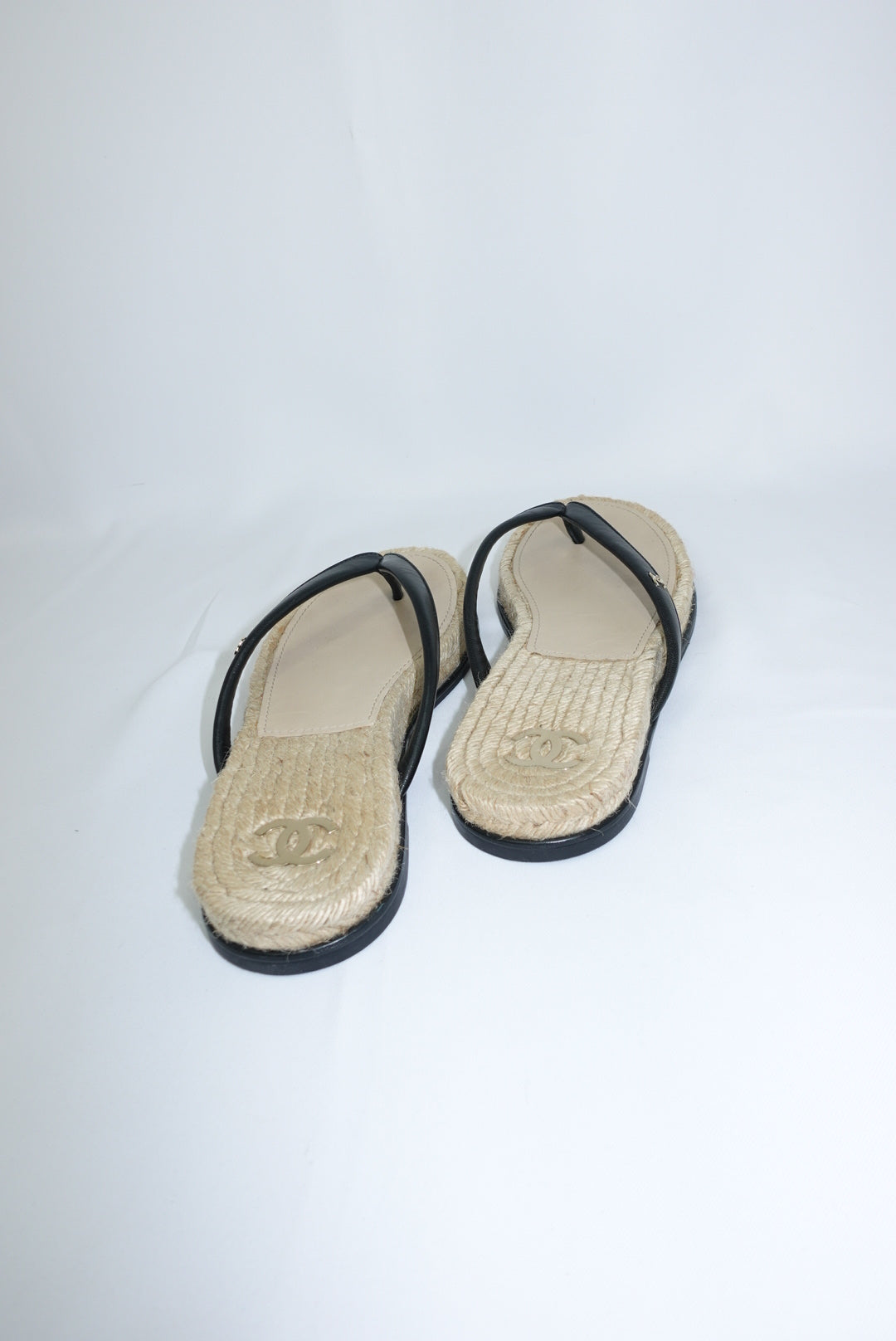 Chanel Black Vintage Espadrilles Sandals