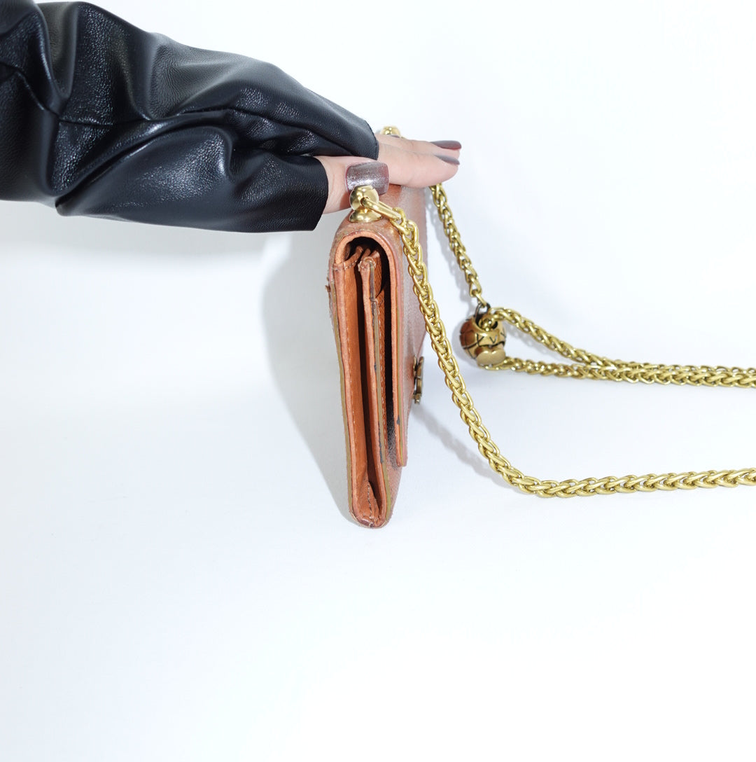 Chanel Caramel Wallet w/Chain