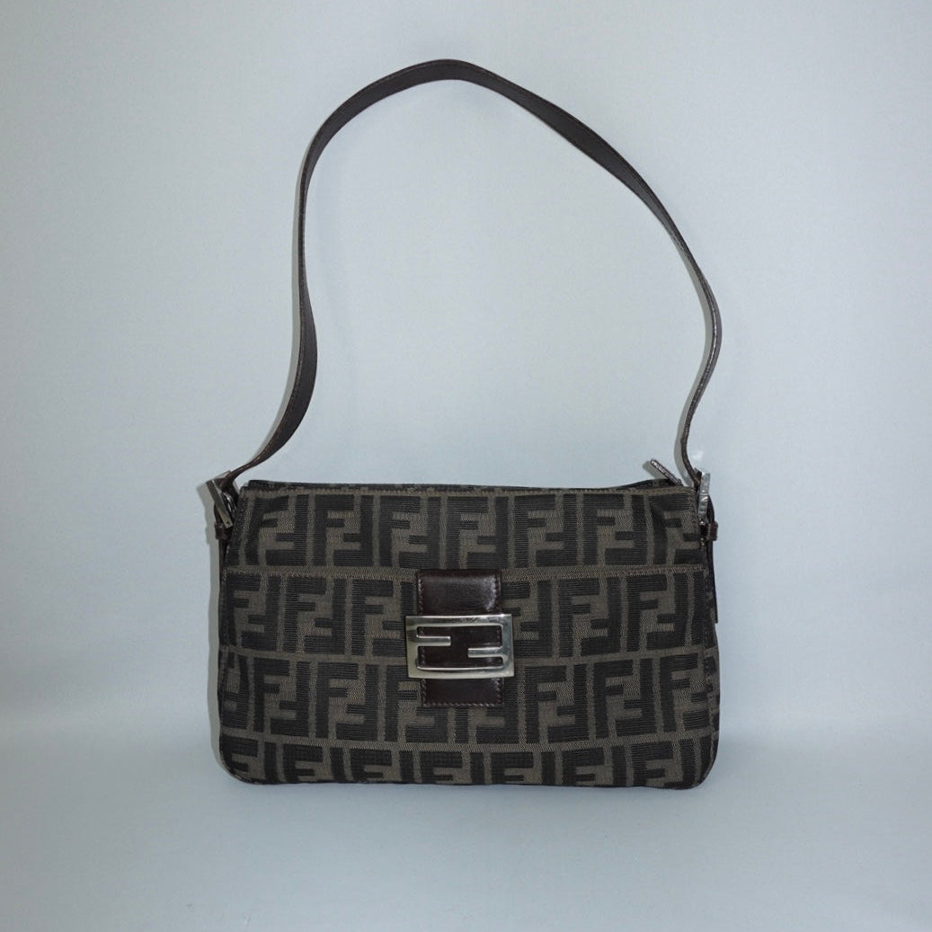 Fendi Baguette Tote Zucca Monogram Canvas Bag