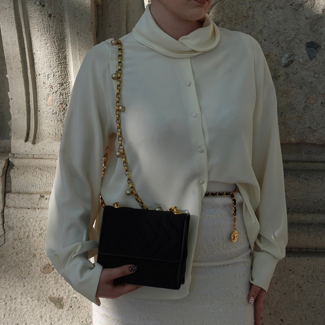 Cream Vintage Blouse with Collar