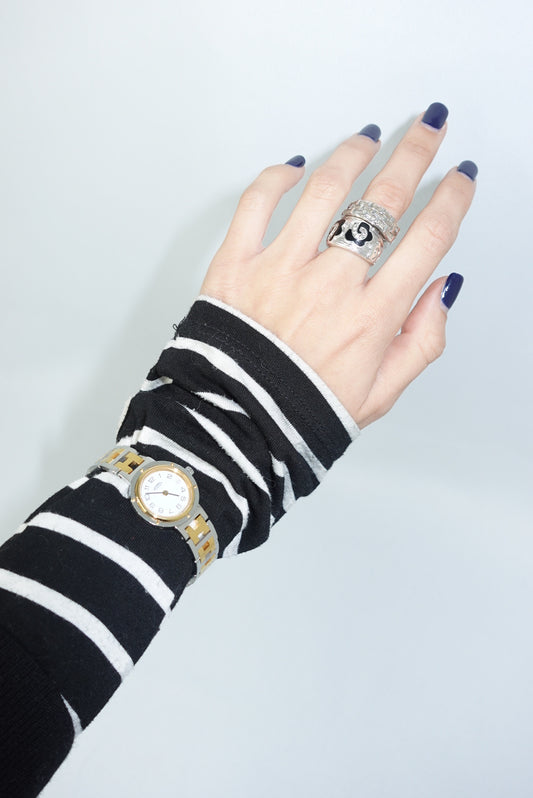 Hermès Clipper Two-Tone Gold and Silver Watch with Small Dial