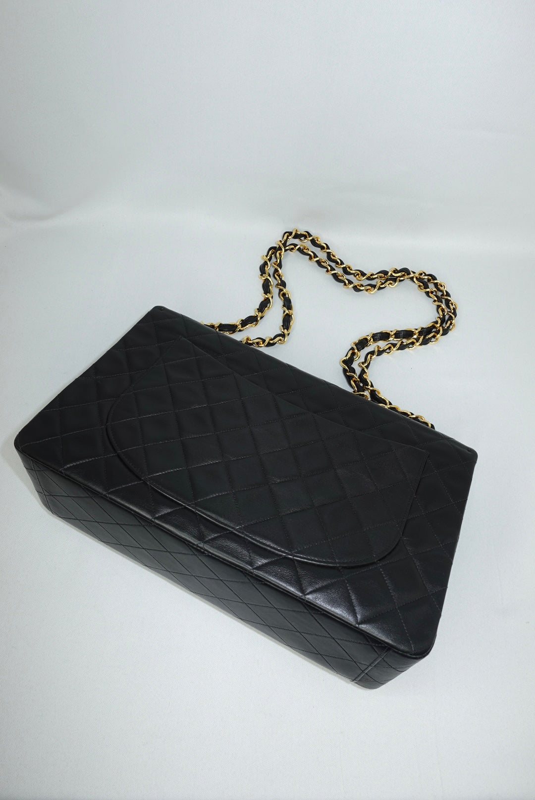 Chanel Vintage Jumbo Maxi Logo Lambskin Bag