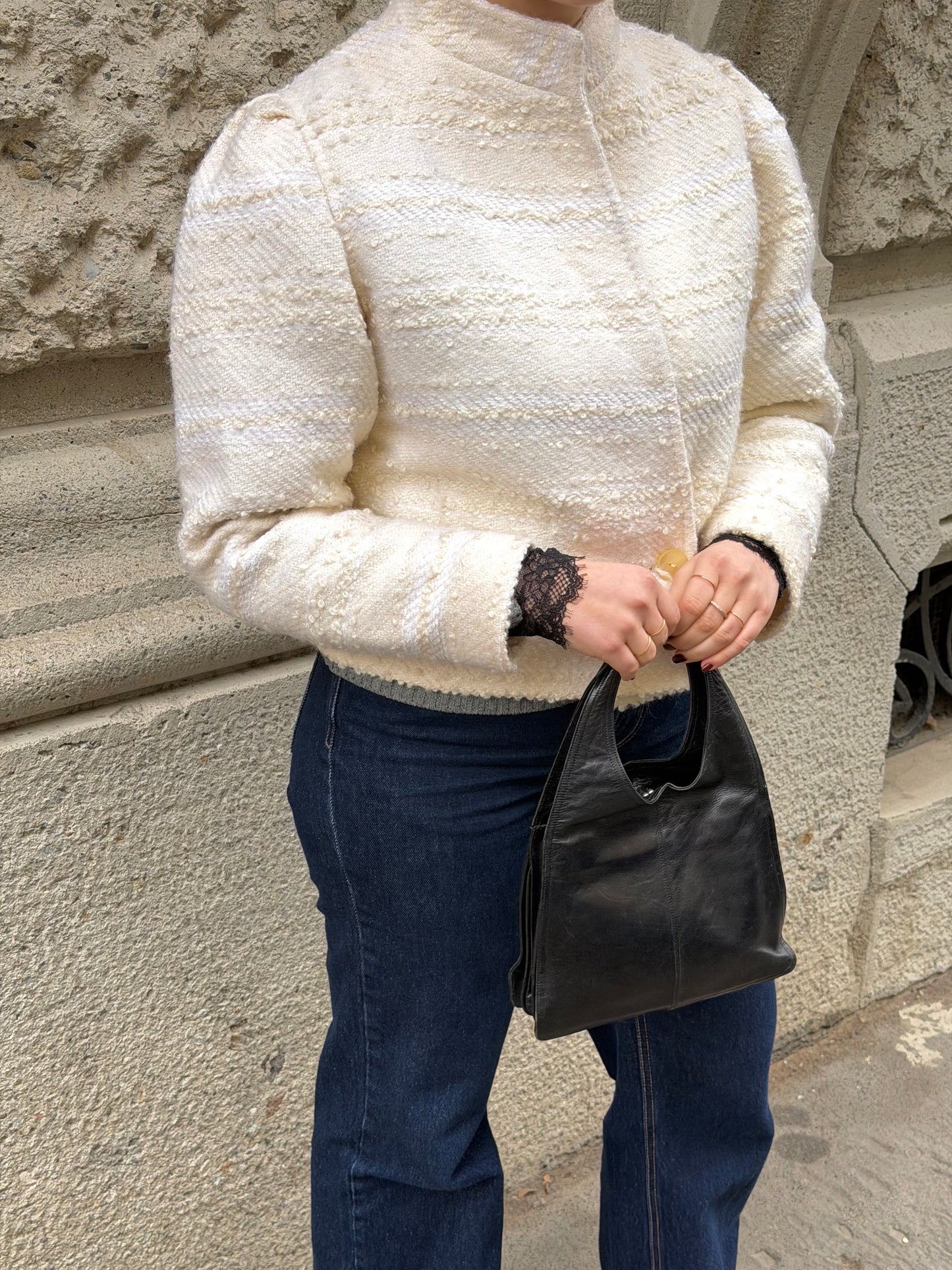 Bottega Veneta Vintage Black Leather Bag