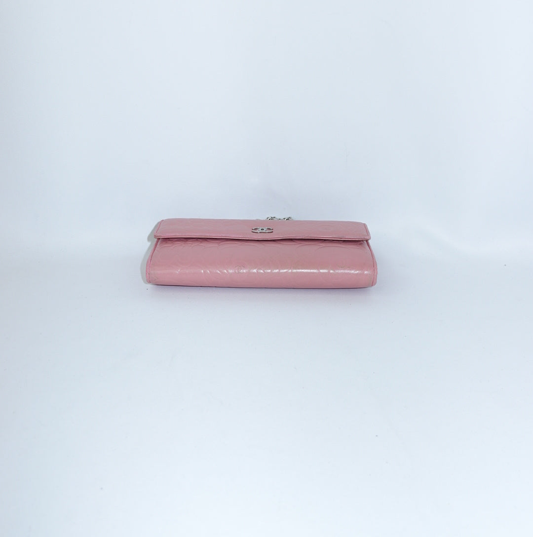 Chanel Pink Camelia Wallet w/Chain