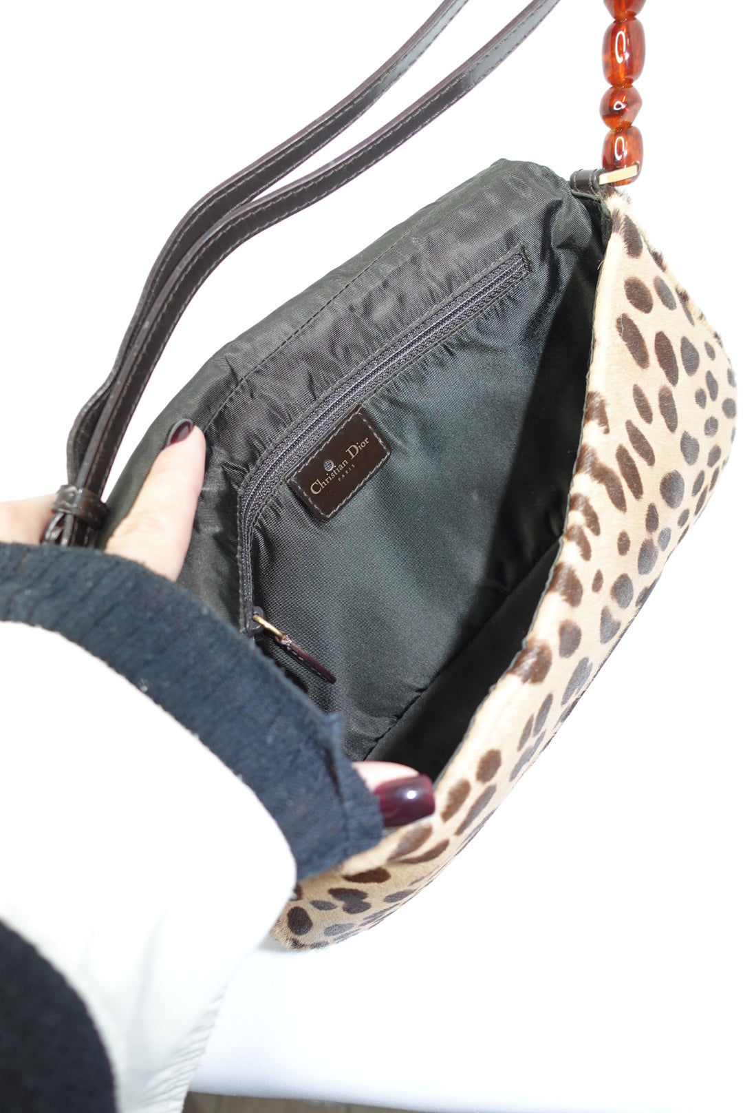 Christian Dior Malice Cheetah Ponyhair Shoulder Bag