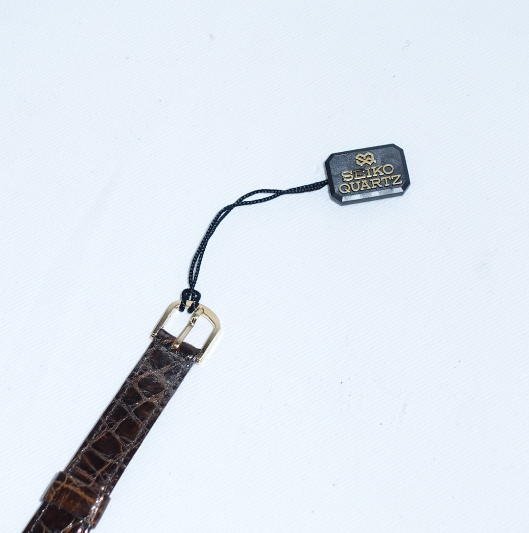 Seiko Quartz Brown with Gold Watch