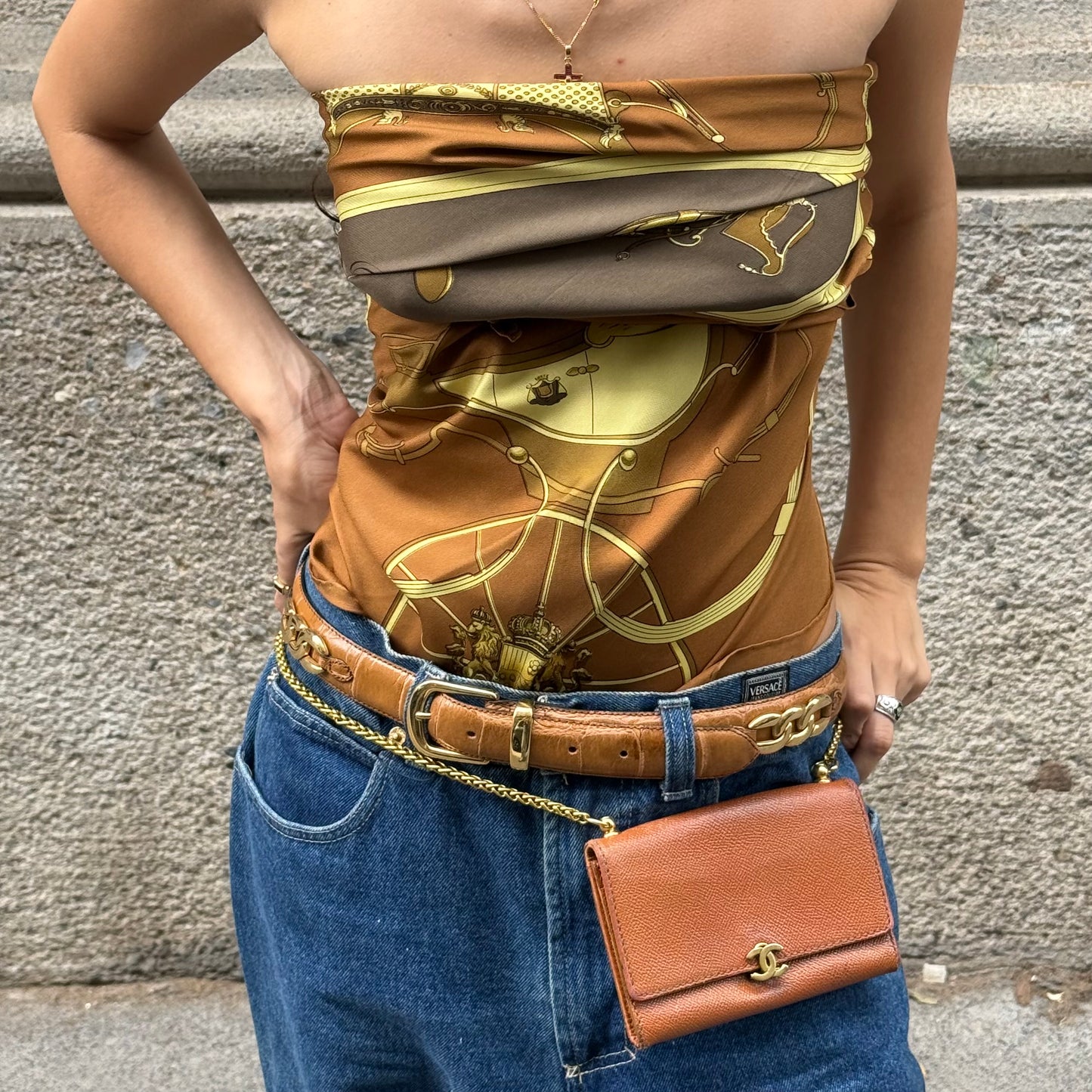 Chanel Caramel Wallet w/Chain