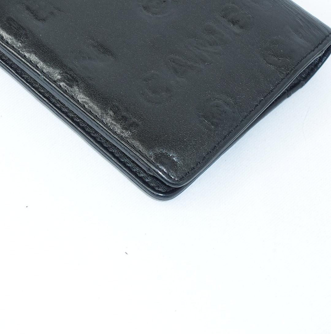Chanel Black Leather CC Logo Long Wallet
