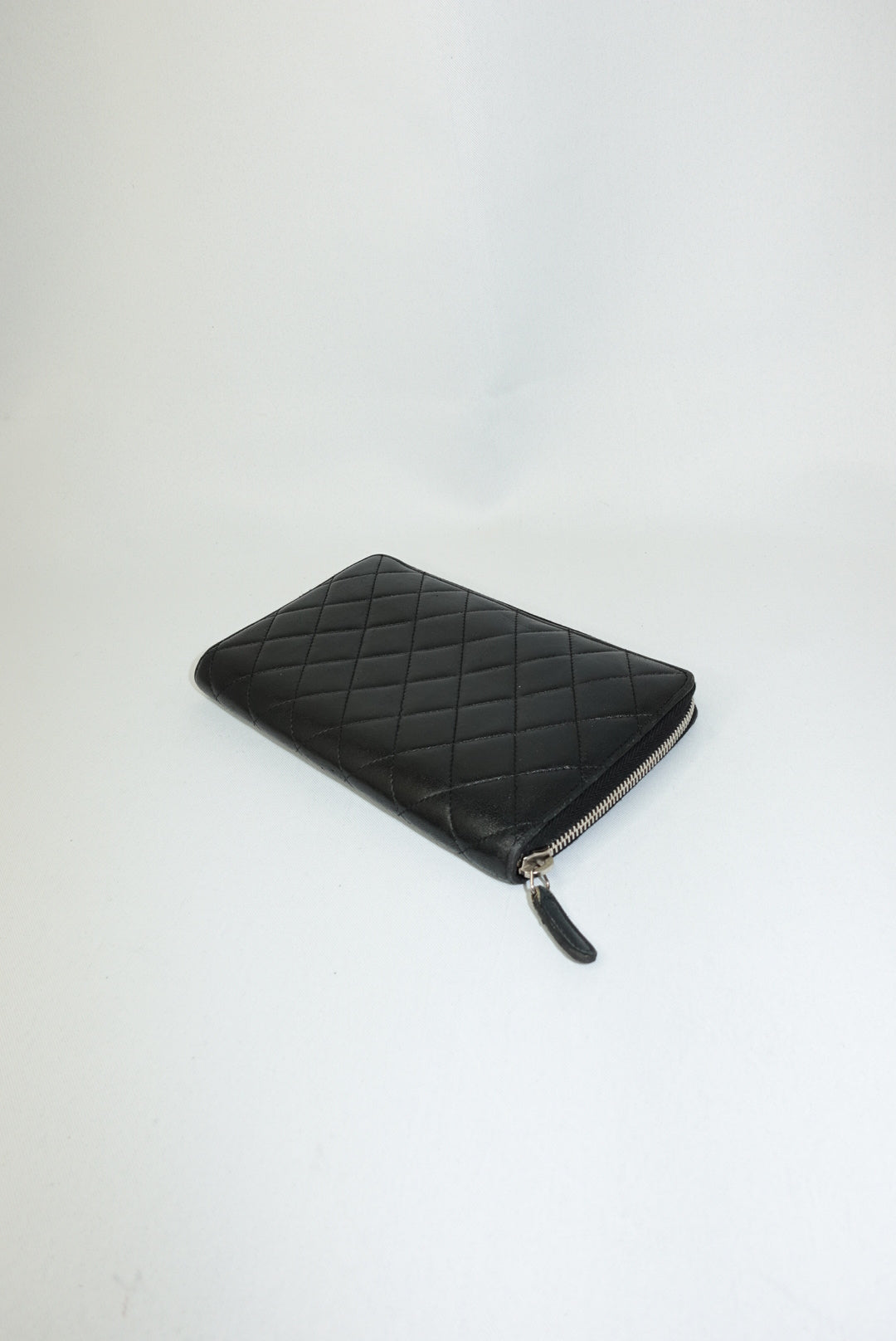 Chanel Timeless Re-Worked Zip Big Vintage Wallet with Chain Black