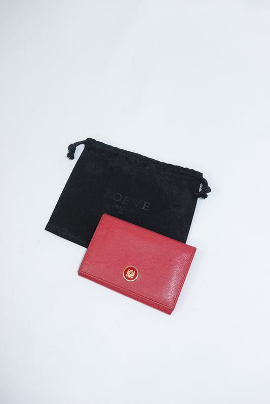 Loewe Vintage Leather Raspberry Card Holder