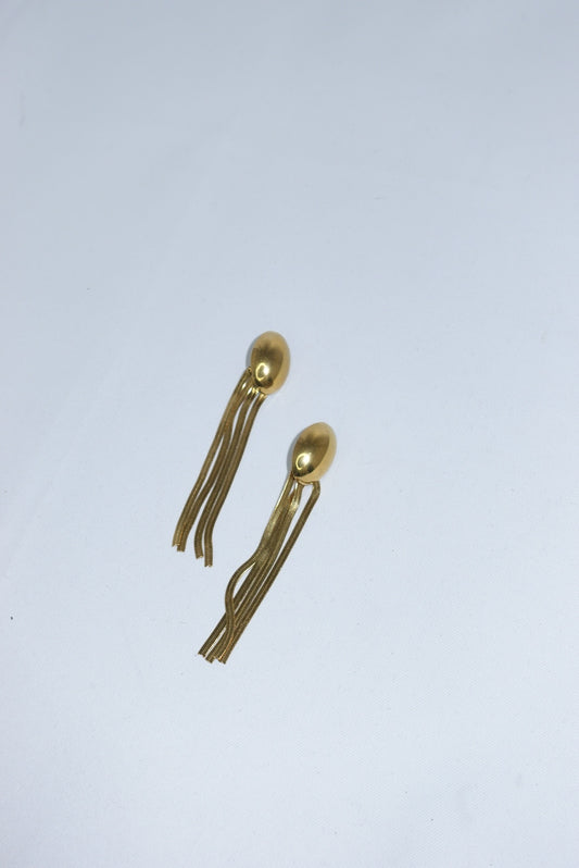 Cascading Circle Pendent Earrings in Stainless Steel