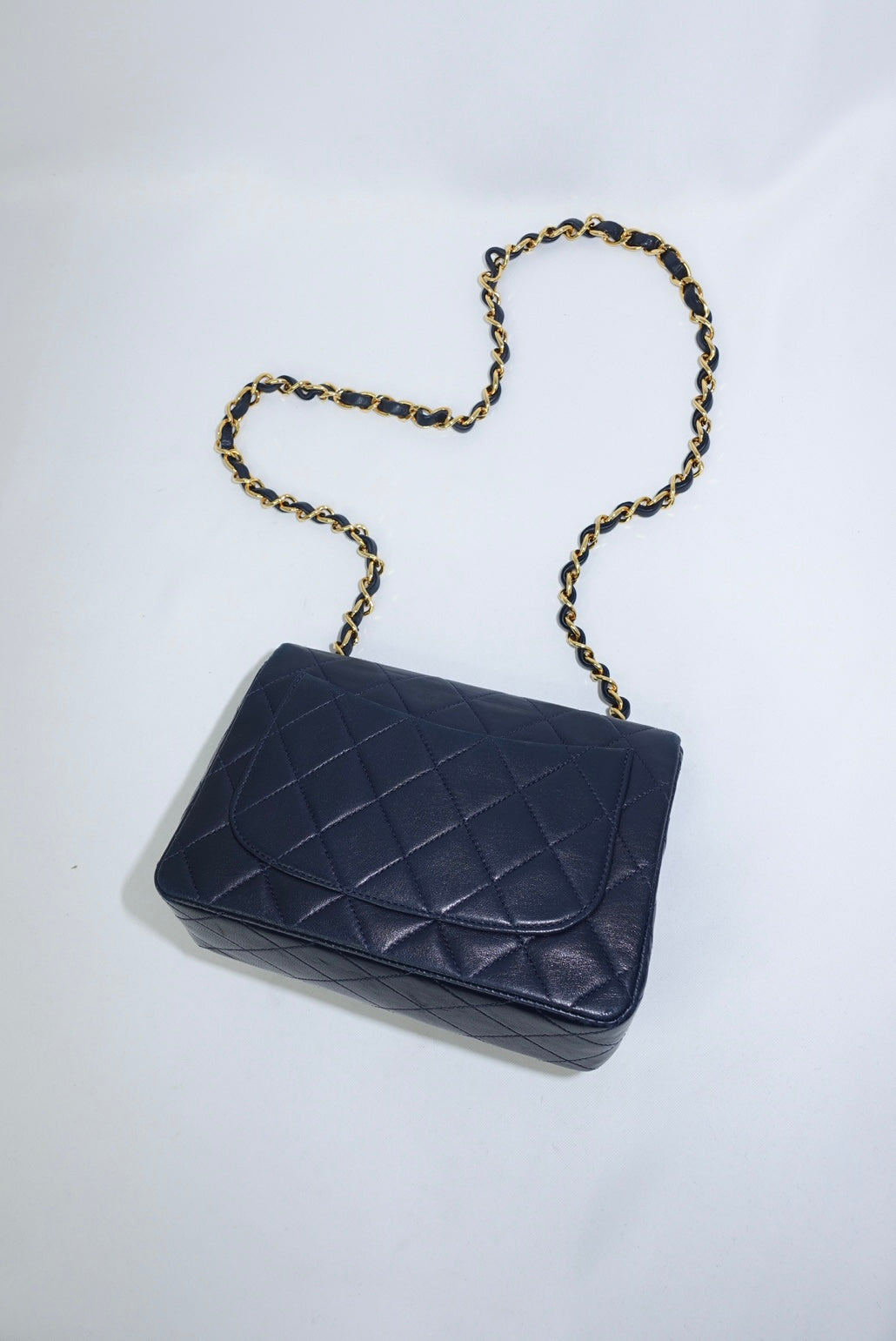 Chanel Timeless Mini Square Quilted Lambskin Navy