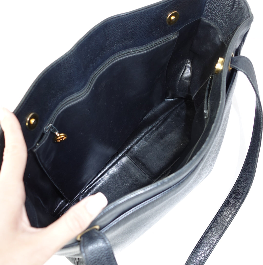 Chanel Black Leather Tote
