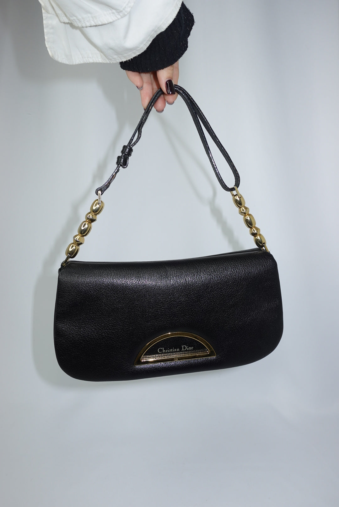 Christian Dior Malice Black Vintage Y2K Leather Shoulder Bag