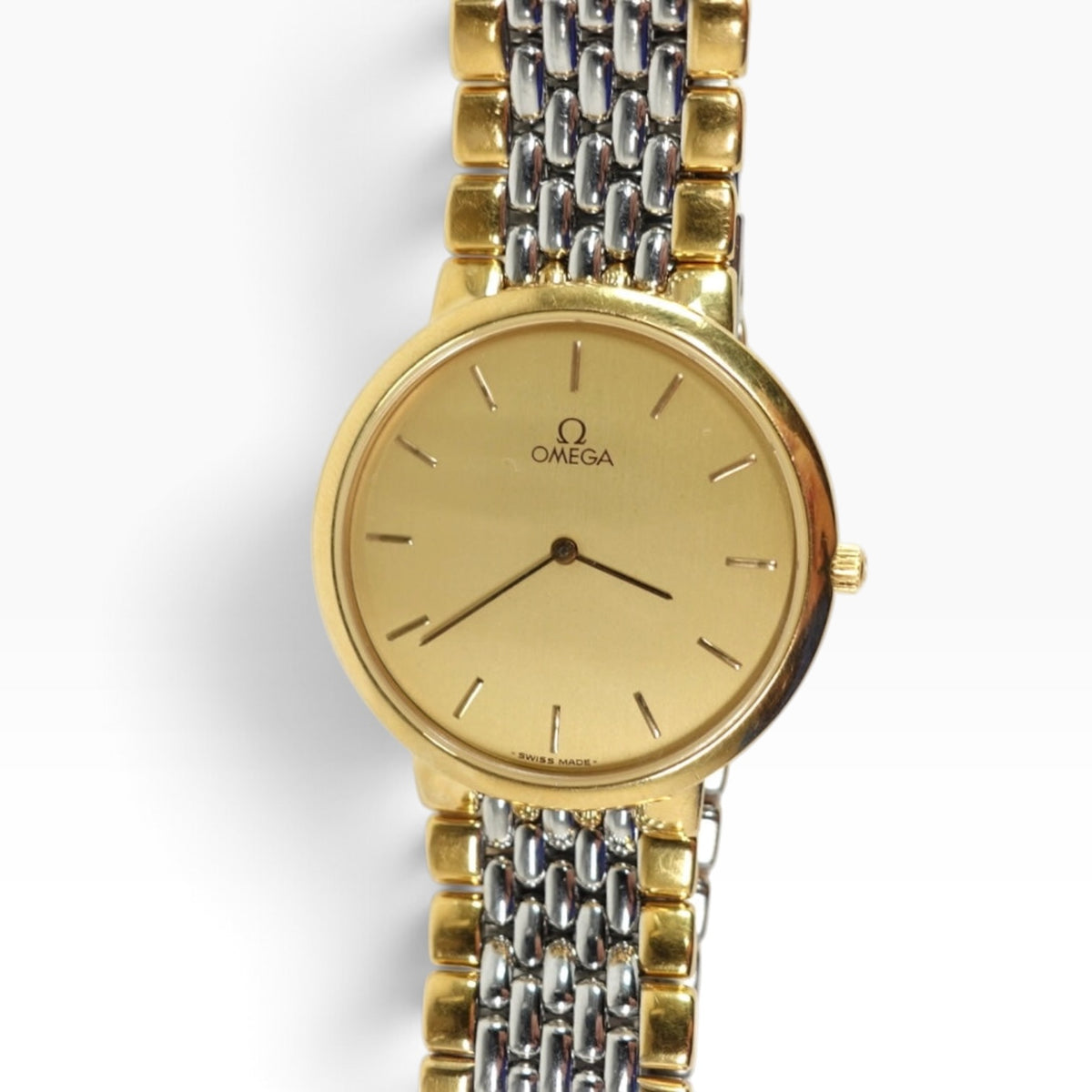 Omega De Ville Gold Round Big Dial Two Toned Watch