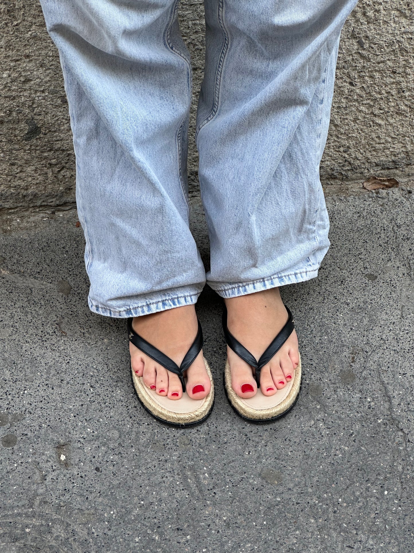 Chanel Black Vintage Espadrilles Sandals