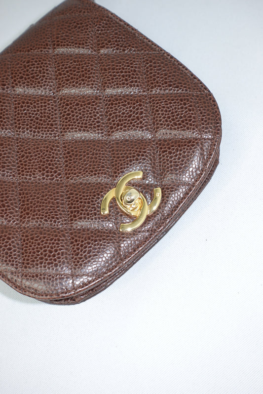 Chanel Vintage Chocolate Brown Timeless Belt Bag