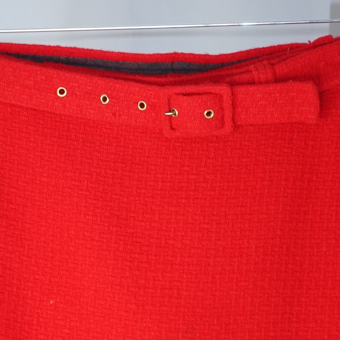 Vintage Bright Red Skirt Set