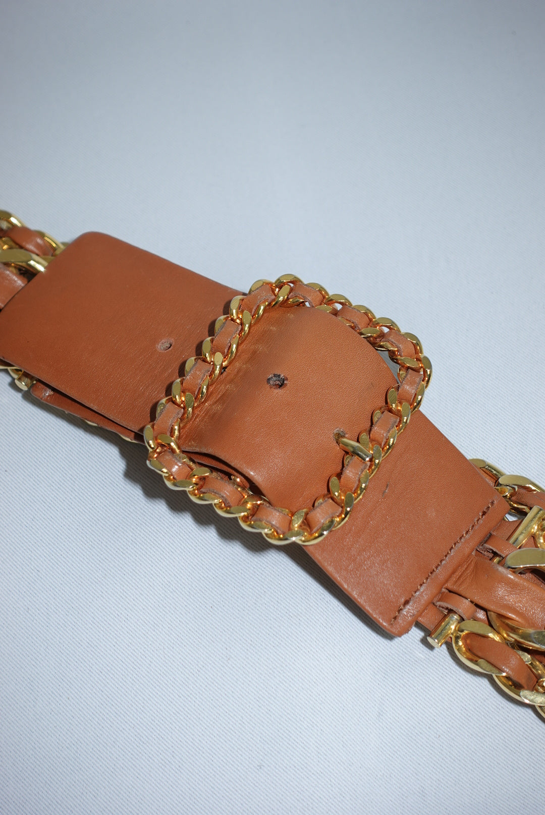 Chanel Camel CC logo Chain Belt