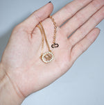     Vintage Christian Dior gold crystal CD logo necklace