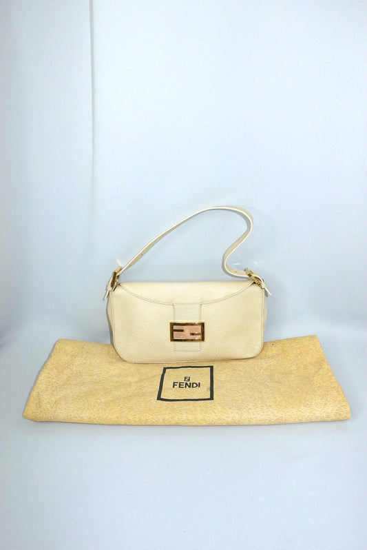 Fendi Butter Yellow Leather Vintage Baguette